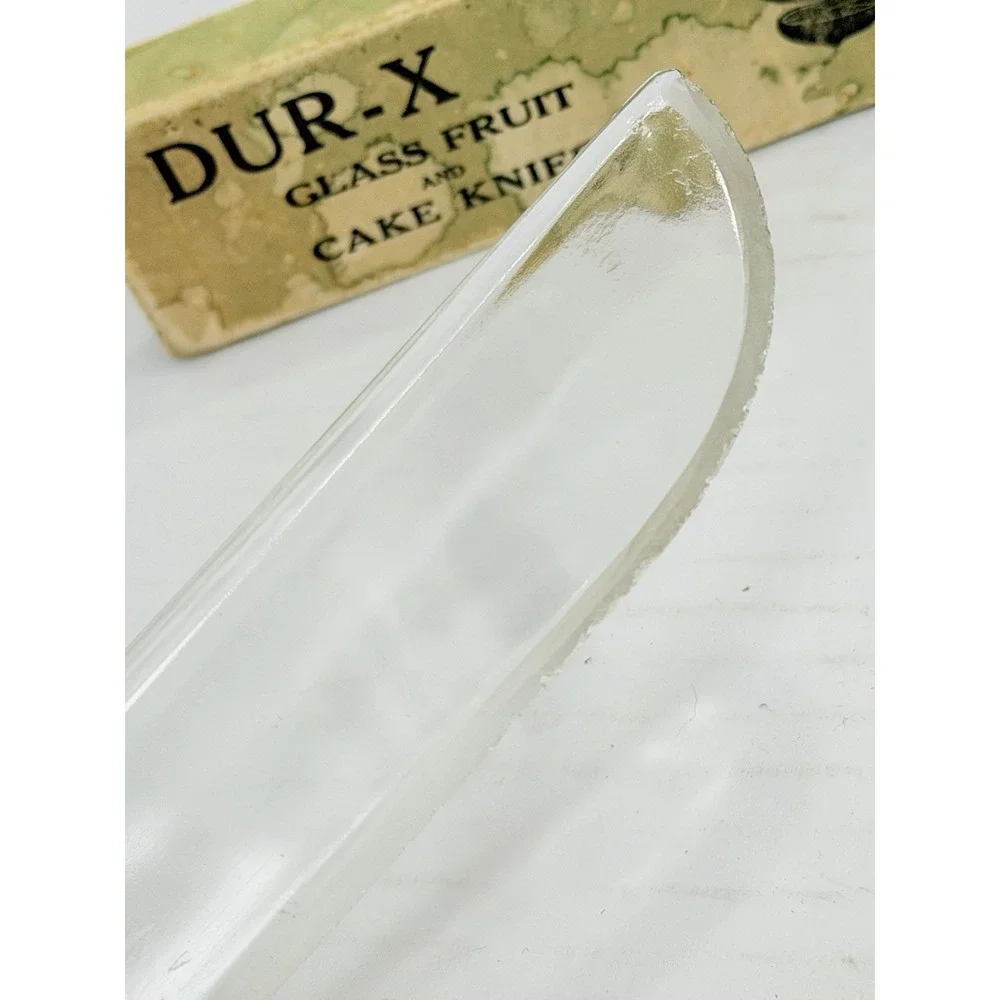 Vintage Dur-X Glass Fruit &‎ Cake Knife w/ Original Box USA Patent D112059